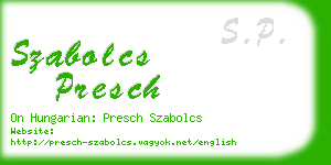 szabolcs presch business card